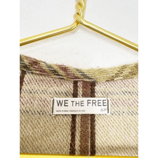 Free People We The Free Perfect In Plaid Pullover Blouse Top Shirt Size Small - Image 6