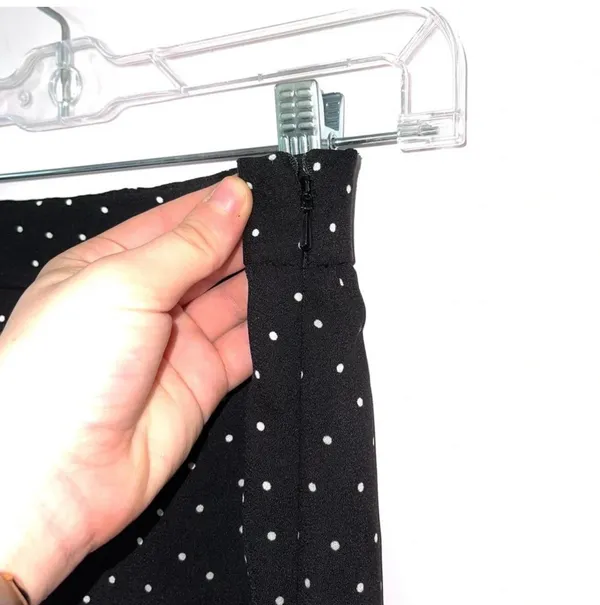 bp Polka Dot Mini Skirt Black & White High Rise Unlined - Image 3