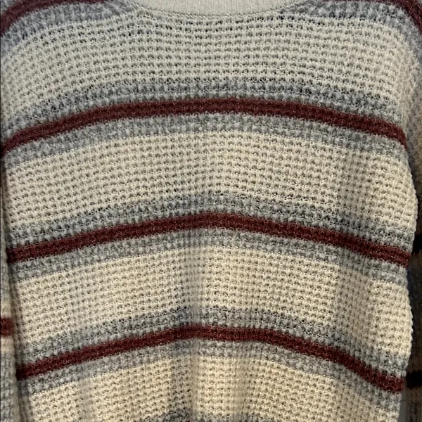 Striped Knit Sweater in Cream and Brown - Image 3