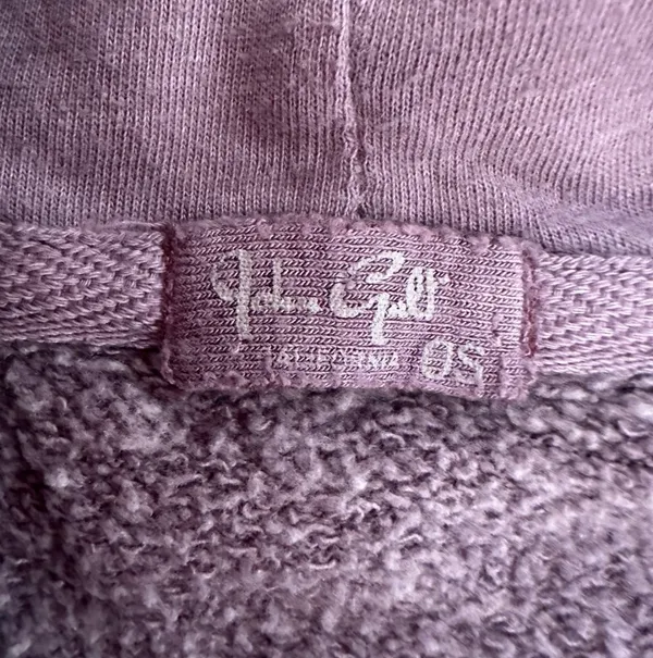 John Galt Brandy Melville Purple Cropped Zip-Up Hoodie - Image 3