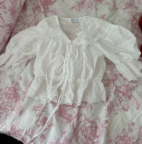 sofia the label white eyelet blouse - Image 2
