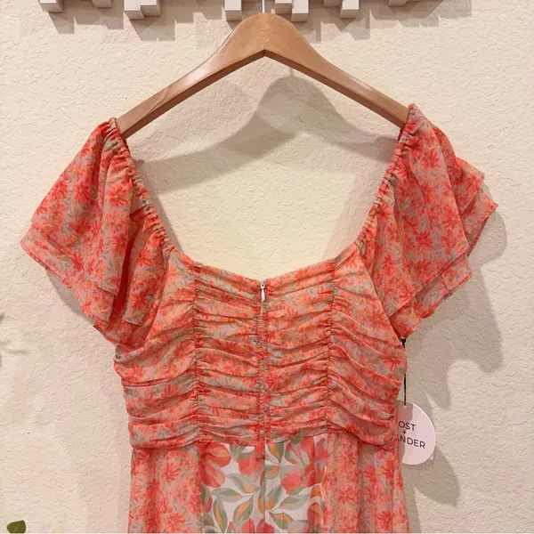 Lost + Wander Sunnyville Midi Dress in Orange Multi Floral OS NWT - Image 5