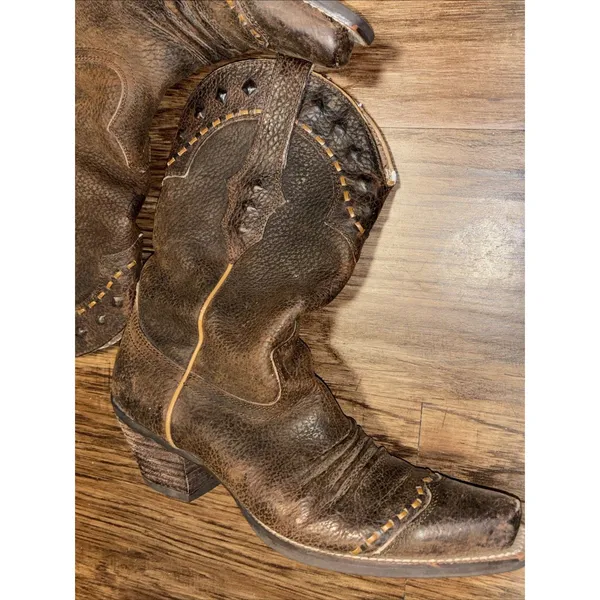 ARIAT Ladies Cowgirl Western Boot Brown distressed Leather Sz 7.5 - Image 9