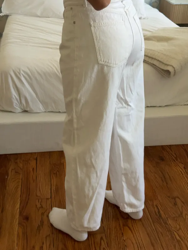 AGOLDE Jeans High-Rise White Wide Leg With Belt - Image 4