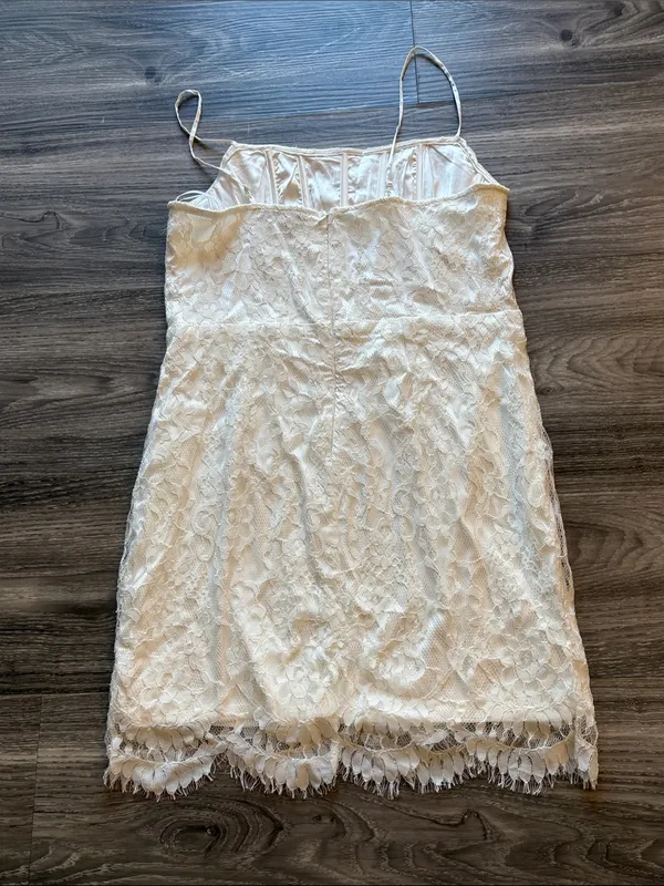 Lulu's Ivory Lace Mini Slip Dress - Image 3