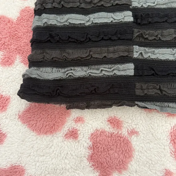 Y2K Strapless Bodycon Mini Dress Black Grey Ruffle Textured Tube Dress Fairy Grunge Coquette Clubwear S - Image 7