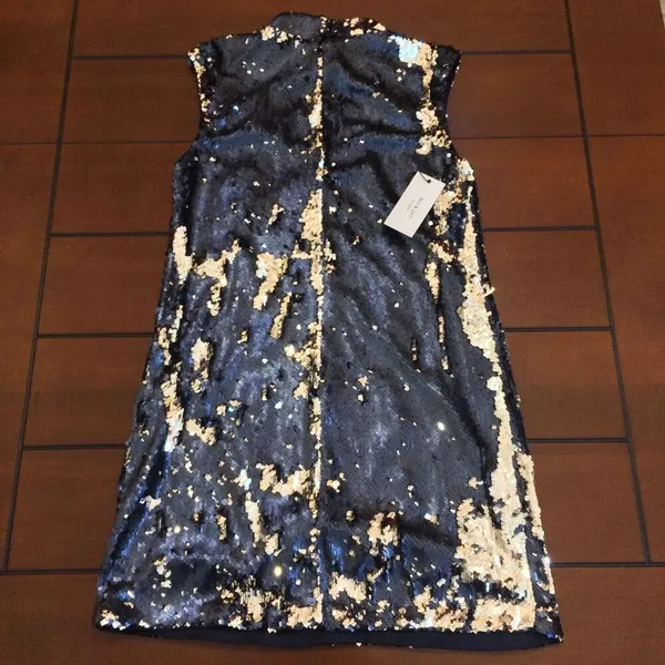 NWT Ali & Jay Double Platinum sequin sleeveless mini shift dress blue silver lar - Image 5