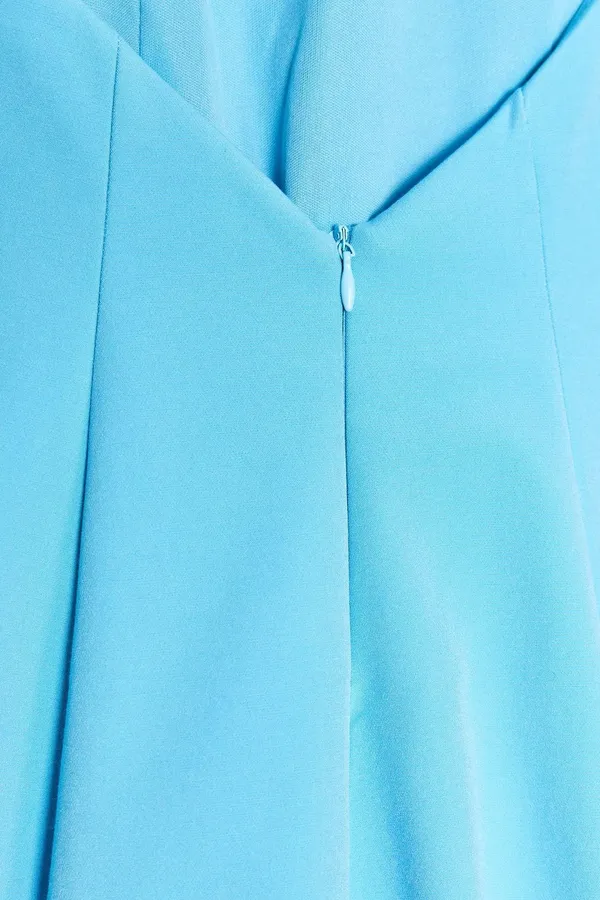 Zara blue fitted mini halter dress evening party wedding coctail ruffled - Image 15