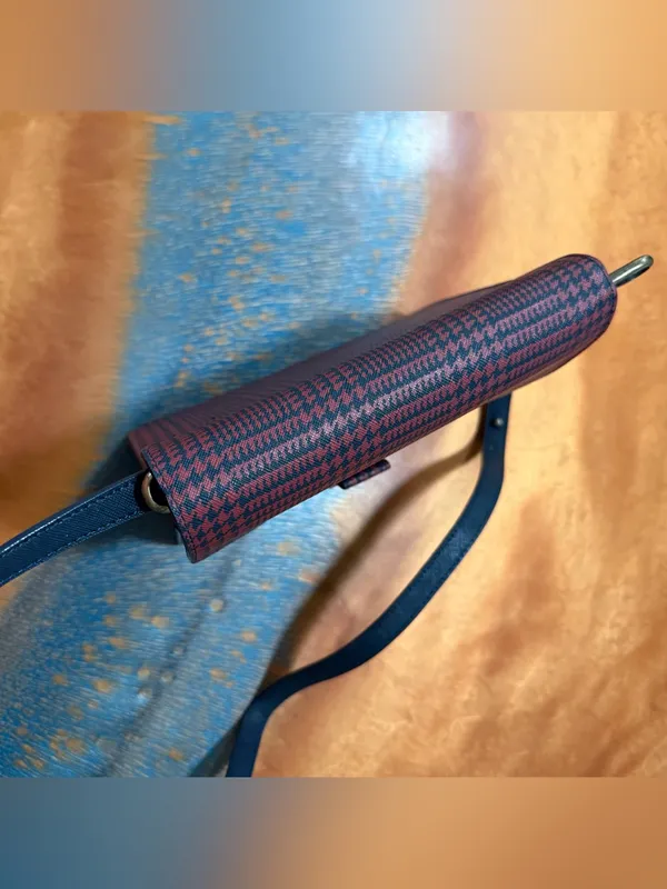 Vintage Brooks Brothers Red Fleece Crossbody bag houndstooth plaid - Image 4
