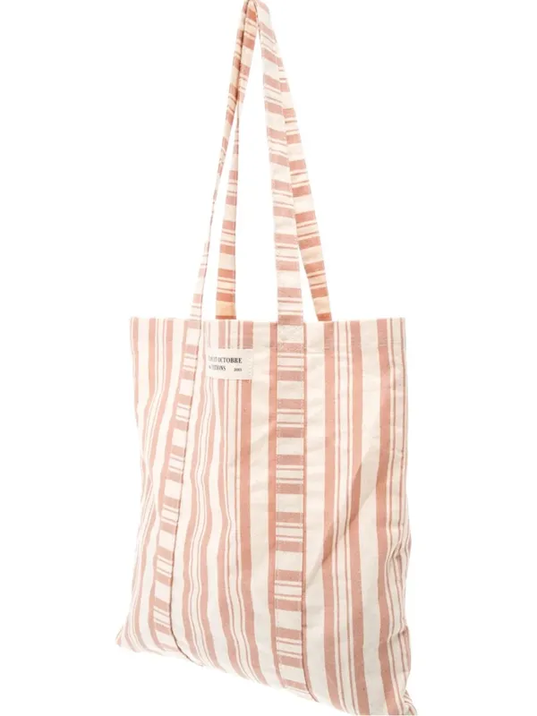 NEW Sezane Octobre Limited edition Pink Stripe Canvas Tote Bag - Image 3