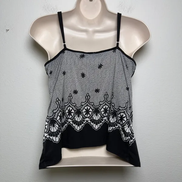 Studio Donatella‎ Women Whimsigoth Babydoll Cami Top Small Black Lace Coquette - Image 4