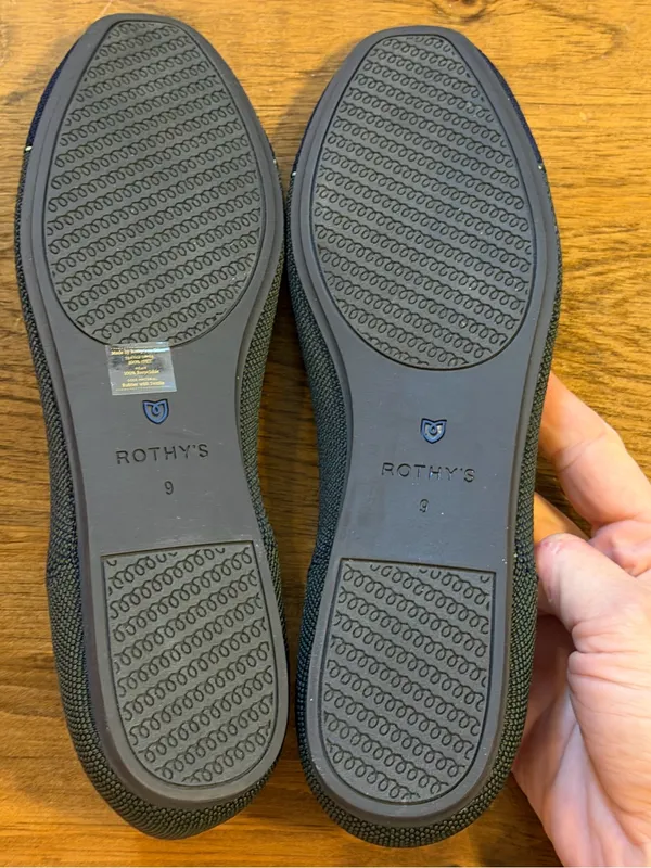 Rothy’s The Flat Highland Captoe NWOB Olive Navy Washable Flats Size 9 - Image 8
