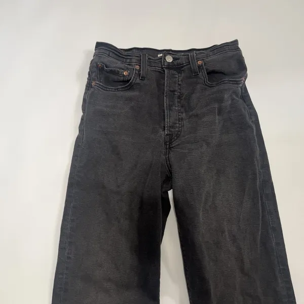 Levis Ribcage Straight Ankle Pants Women Size 28 Gray Jeans High Rise - Image 2