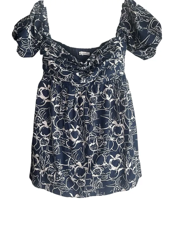 Abercrombie & Fitch Emerson Off-The-Shoulder Skort Navy Pattern - Image 4