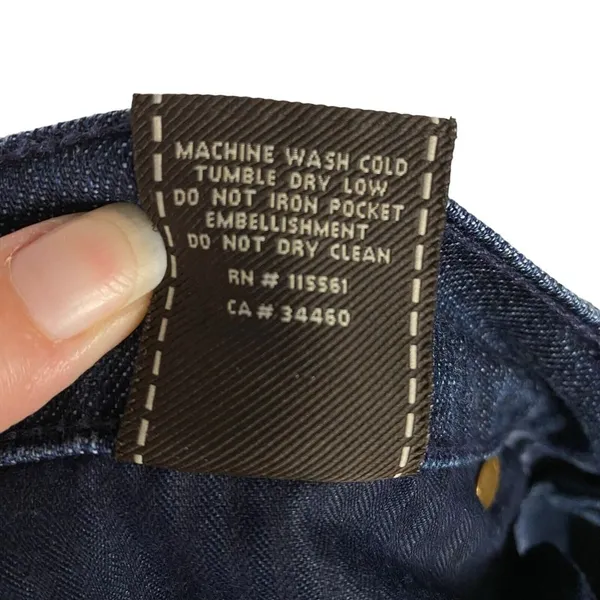 7 For All Mankind Dojo Jeans Dark‎ Wash Black Accents Size 29 - Image 14
