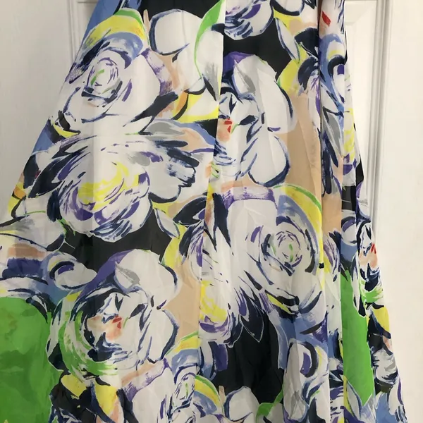 Adrianna papell‎ Blue floral fit flare dress women’s size 6 Vacation travel - Image 12