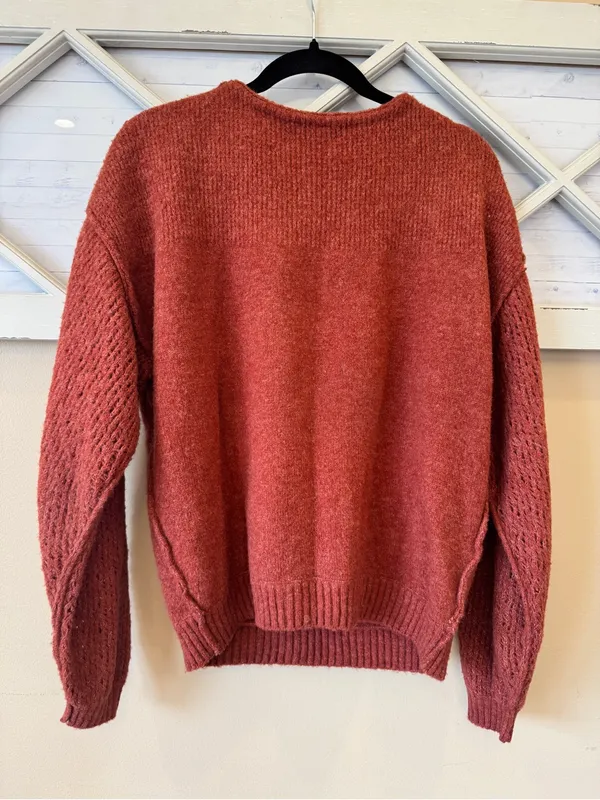 Free‎ People It's a Wrap Sweater in Rust - Small Oversized - Image 4