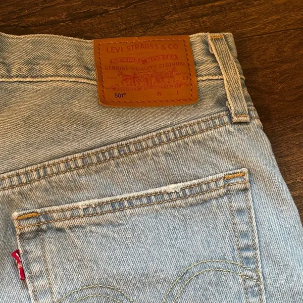 Levi's 501 Premium Light Wash Denim Cut-Off Shorts - size 26 - Image 6