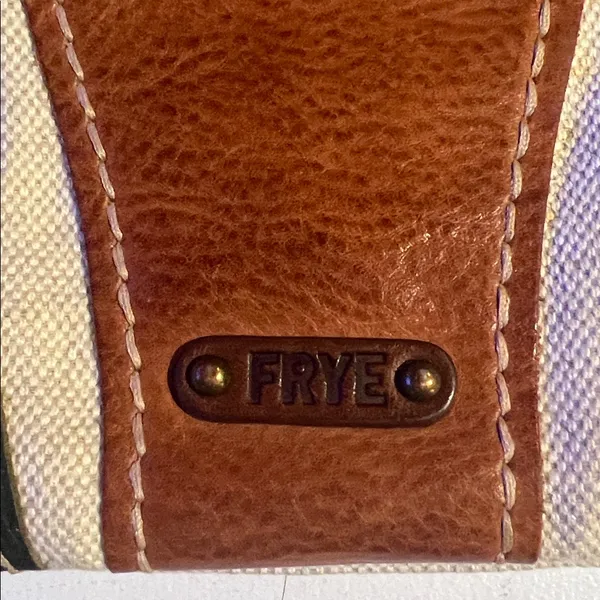Frye leather and canvas multicolored clutch wristlet - Image 5