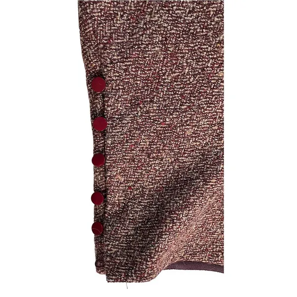 Vintage Express Burgundy Tweed Floral Appliqué Skirt | Y2K | Size 1/2 - Image 8