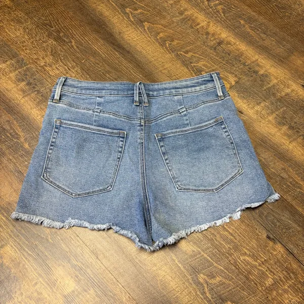 Good American Cut Off Blue Denim Jean Shorts Womens 12/31 High Rise Stretch - Image 6