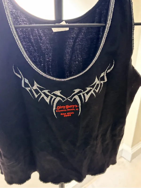 Wave Trade Black Cotton Tank Top - X-Large - Image 2
