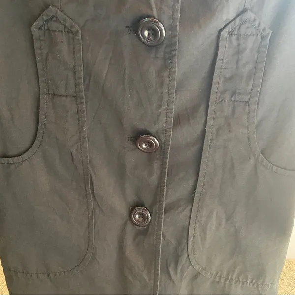Ambition Black Collared Button Down Trench Coat Women's Size Small - Image 4