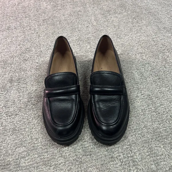 Madewell The Bradley Lugsole Black Leather Loafer Black 9.5 Chunky Preppy Y2K - Image 2
