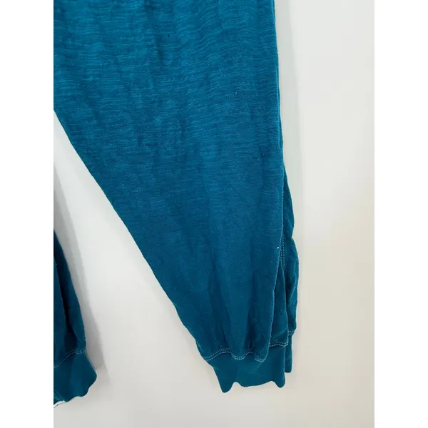 Natural Life Charlie Cotton Jumpsuit Teal Blue Deep V Pocket Romper Size M - Image 6