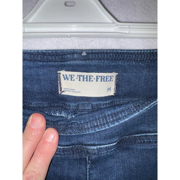We The Free‎ Double Dutch Free People Dark Wash Split Hem Pull On Skinny Jeans - Image 8