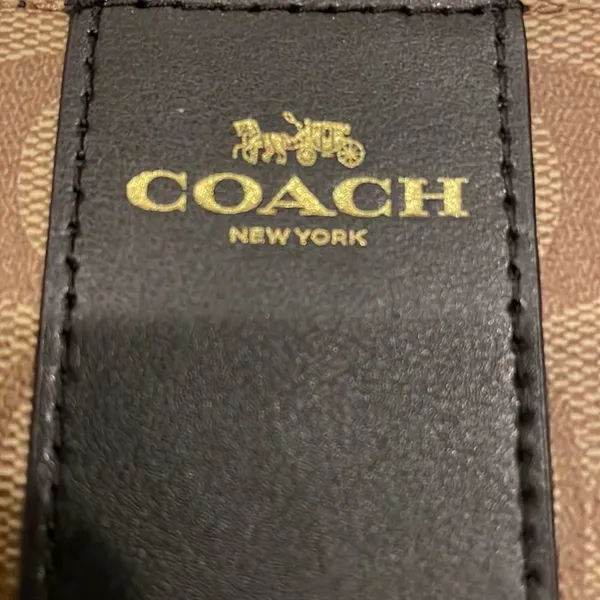 Coach Signature PVC Leather Corner Zipper Wristlet - Image 2