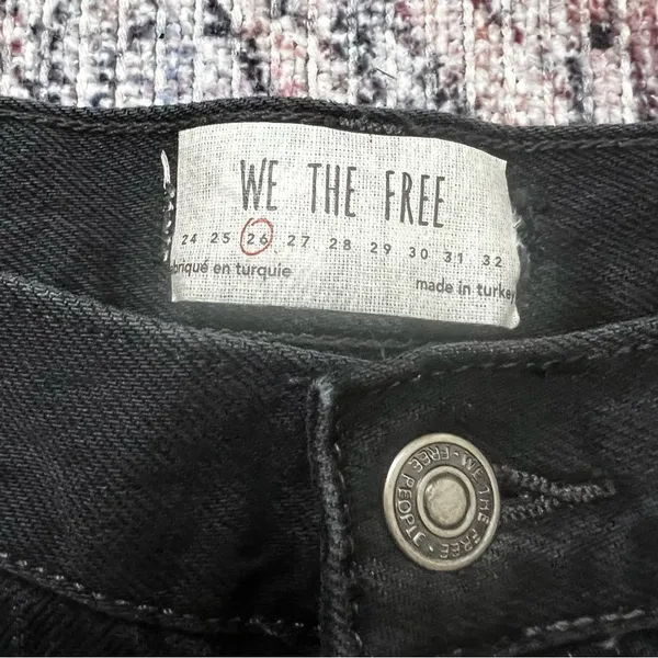 Free People We The Free‎ Maggie Jeans NWT Midrise Straight Size 26 Washed Black - Image 6