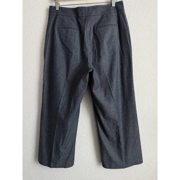 Ann Taylor Chambray Wide Leg Crop Pants Women's Size 10 Business Casual Travel‎ - Image 6