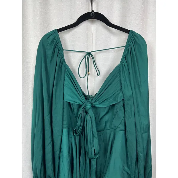 Hello Molly Forest Green Sunrise Memories Ruffle Mini Dress Romper Sz.L/US 8 NWT - Image 5