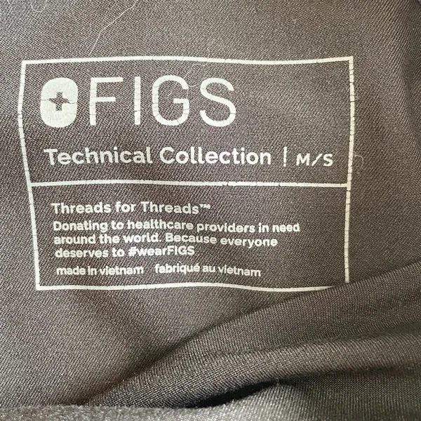 Figs Technical Black Joggers with White Drawstring Medium short - Image 6
