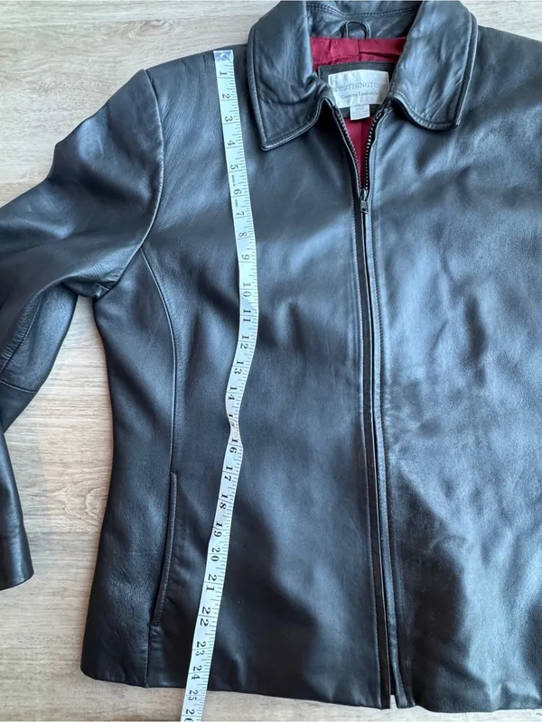 Worthington Genuine Lambskin Leather Vintage 90s Jacket sz L - Image 4