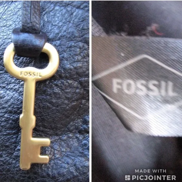 Fossil  Black Leather Crossbody Bag - Image 8