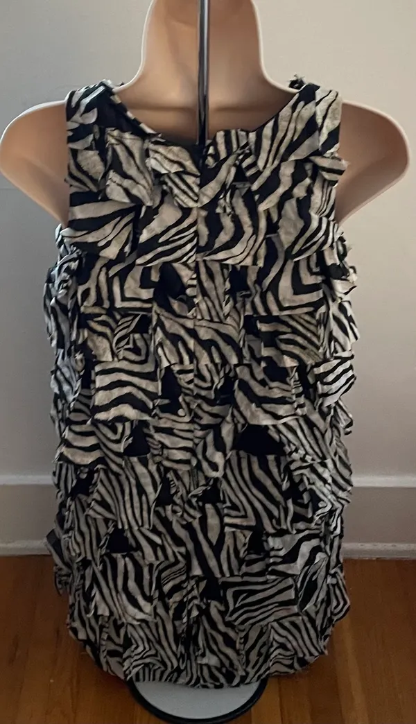 Y2K Animal Print Silk Blend Sheath Mini Dress, size S - Image 4
