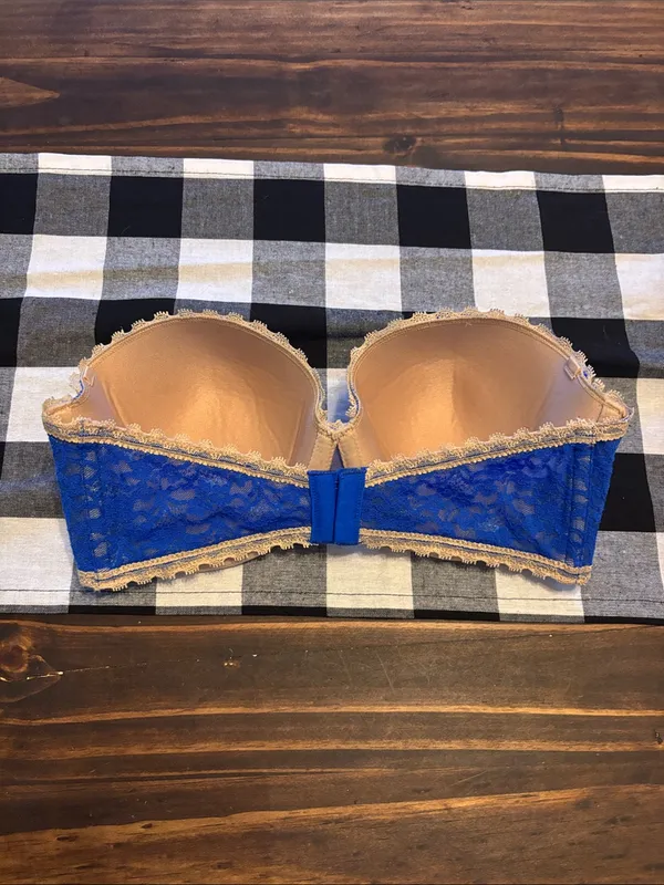 Aerie blue lace strapless bra 34D - Image 2