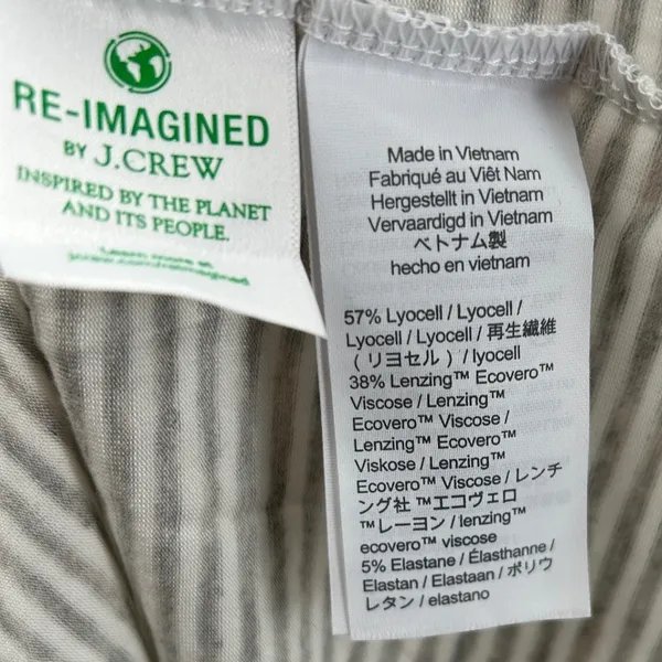 J.Crew Re-Imagined Striped Lyocell Viscose‎ Pajama Top Grey White Long Sleeve XS - Image 4