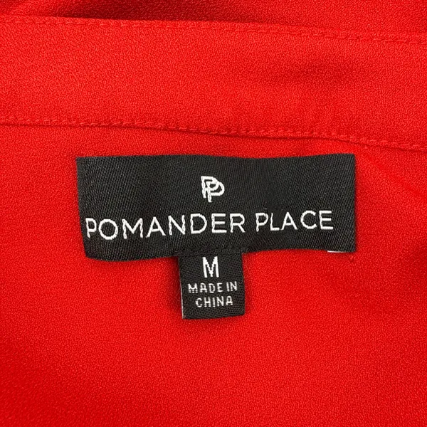Pomander Place Red Crepe Kenzo Dress Tuckernuck Tiered Smocked Cuff Medium‎ - Image 7