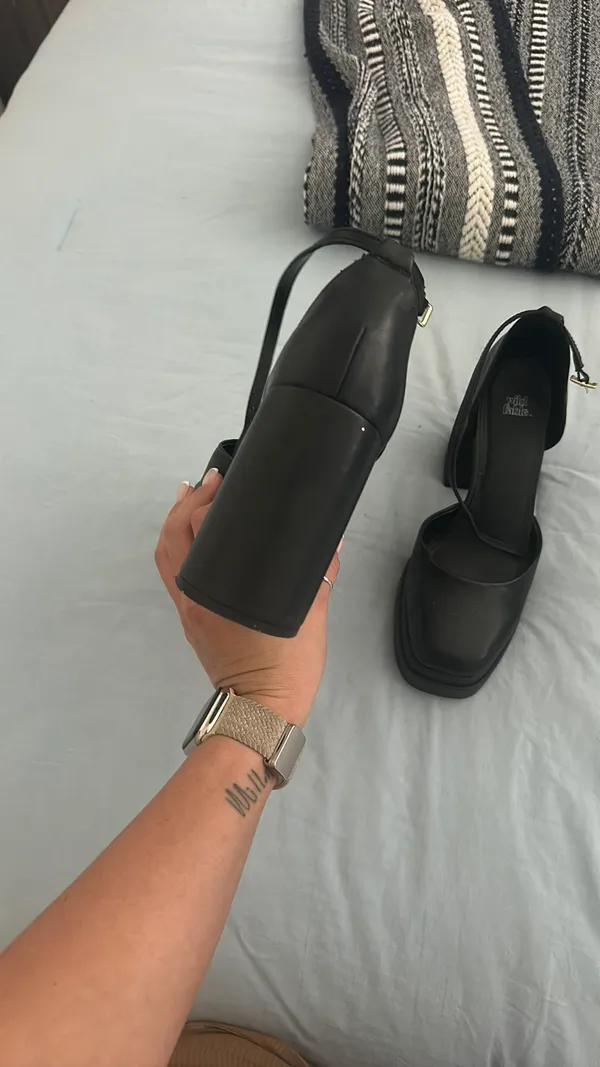 Black chunky closed toe heel  - Image 5
