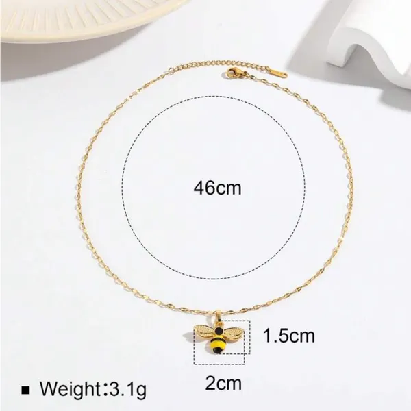Gold Bee Pendant Necklace and Earrings set! New - Image 6