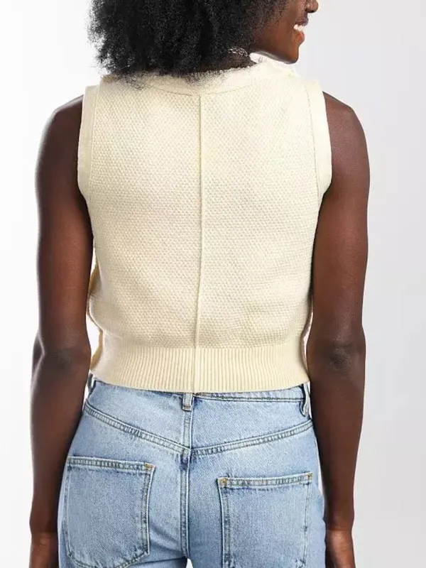 Free People Denson Cropped Sweater Vest size M - Image 3