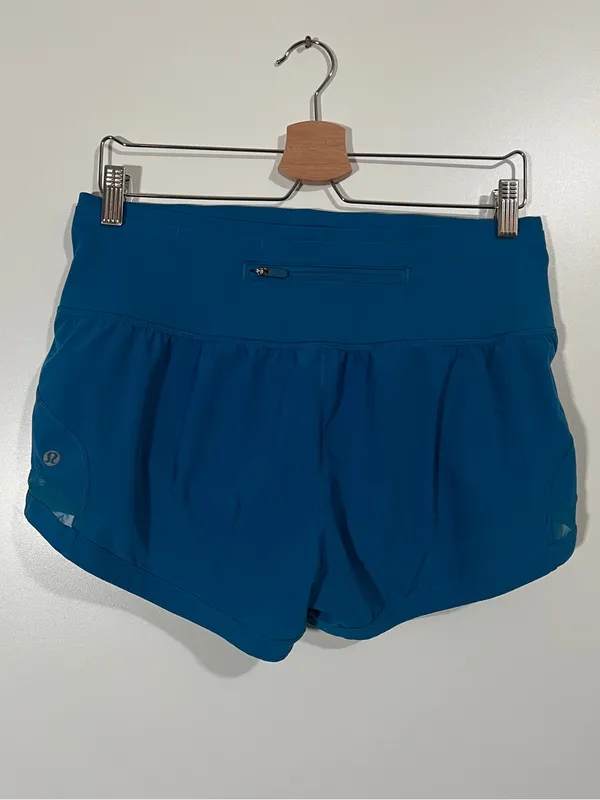 Lululemon Pace Perfect Shorts in Whirlpool Blue Size 8 Brief-Lined 3” - Image 4