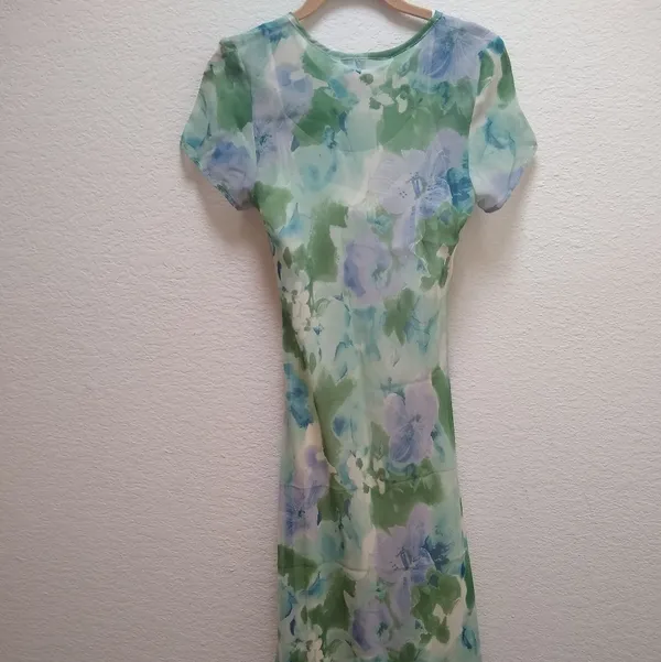 Vintage 90s Sheer Floral 2 Piece Dress - Image 3