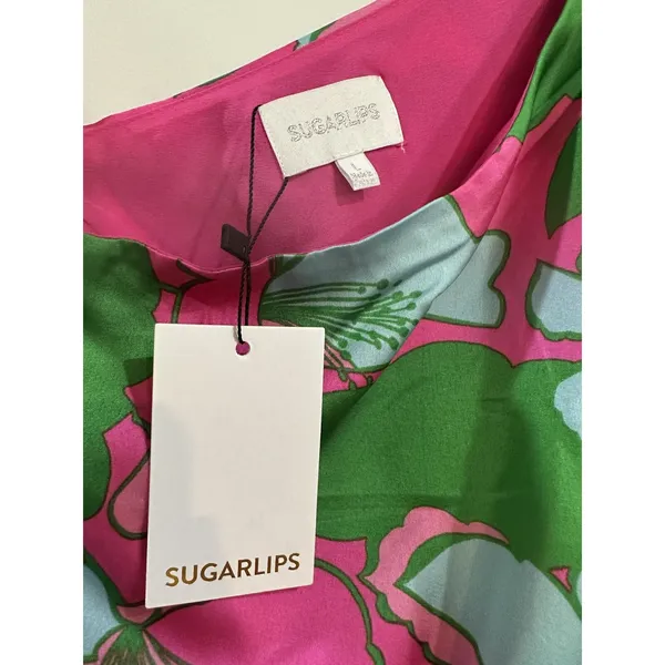 NWT SugarLips Large Pitaya Berry‎ Meara One Shoulder Satin Maxi Dress Satin - Image 11