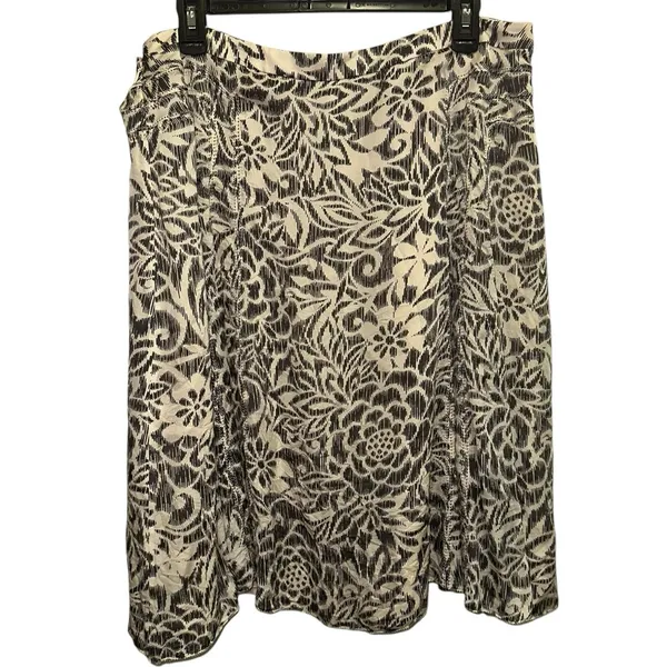 Sigrid‎ Olsen Floral Midi Skirt Brown Cream Size 14 Boho - Image 2