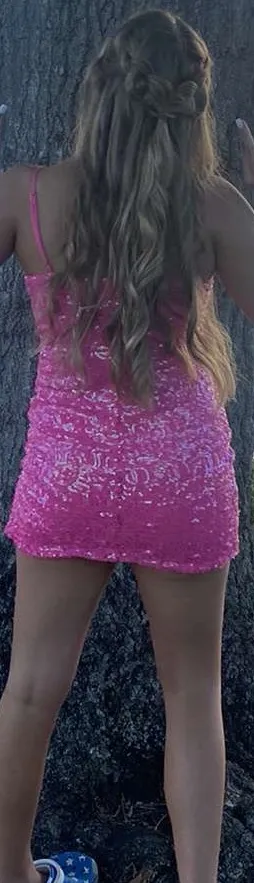 Hot pink hoco dress - Image 2