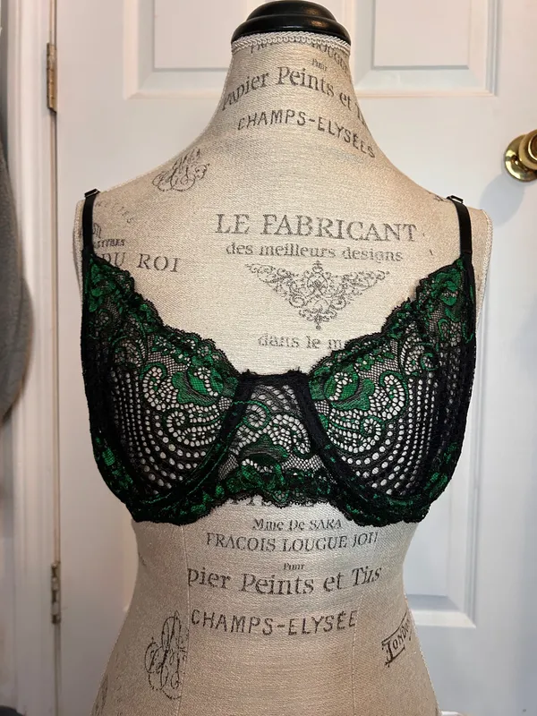 TWO Lace Bras, Purple & Green with Black - Image 3